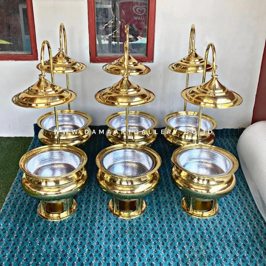 Chafing dish Kuningan Motif Tempa Berkualitas